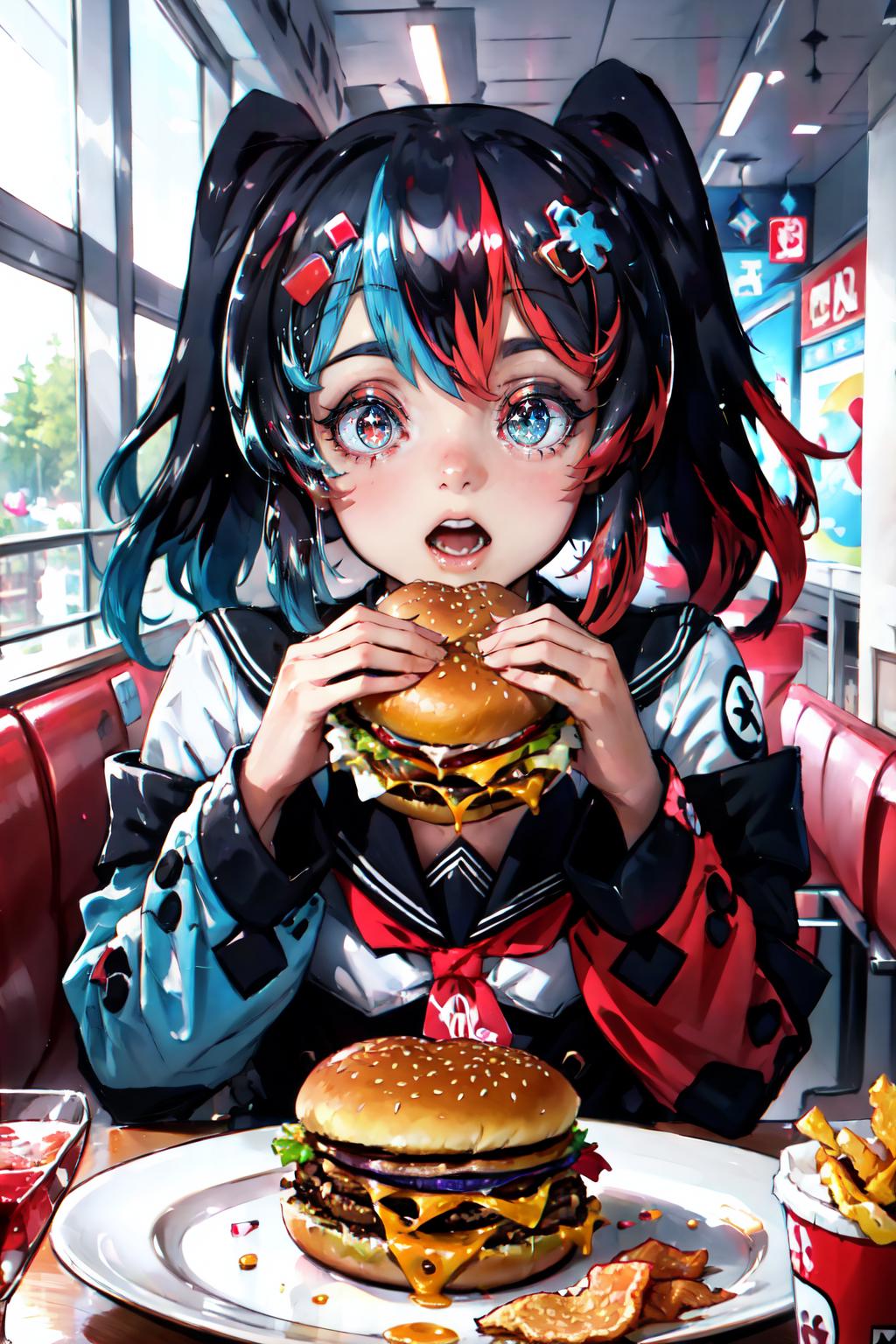 Joeschmo's Gears and Grounds: Akebi-chan no Sailor-fuku - Episode 9 - Erika  Eats First Burger